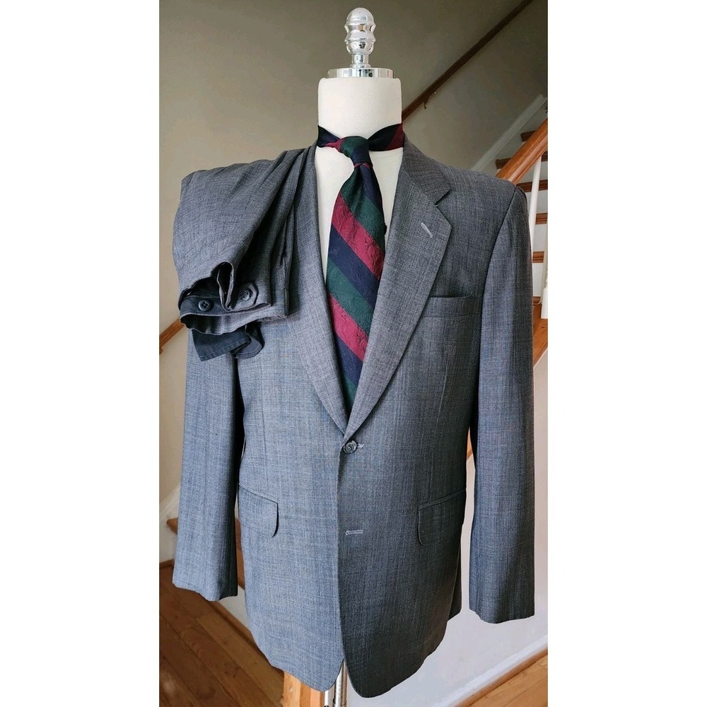 Holland & Sherry men's Bespoke 2pc Suit Size 42R Pants ~ 35WX30.25